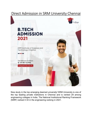 Direct Admission in SRM University Chennai