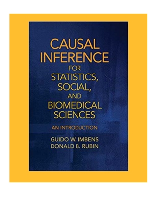 Kindle Causal Inference for Statistics, Social, and Biomedical Sciences: An Intr