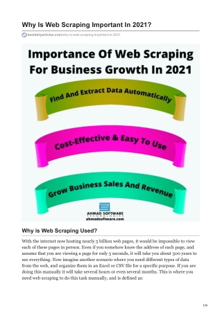 1Why Is Web Scraping Important In 2021