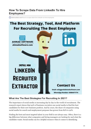 How To Scrape Data From LinkedIn To Hire Employees
