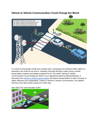 What is Vehicle-to-Vehicle Communication: How efficient is it?