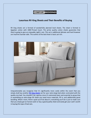 Luxurious RV King Sheets and Their Benefits of Buying-converted