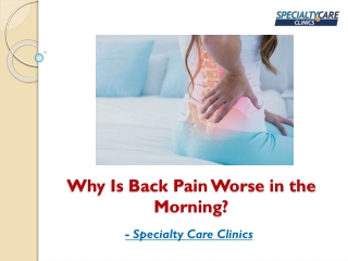 Why Is Back Pain Worse in the Morning