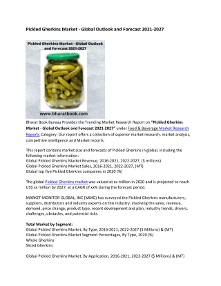 Global Pickled Gherkins Market