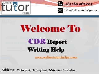 CDR Report Writing Help PPT