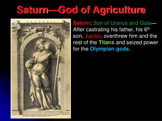 Saturn—God of Agriculture