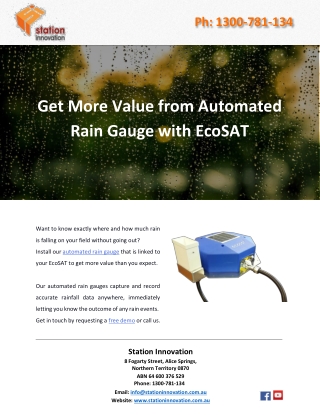 Get More Value from Automated Rain Gauge with EcoSAT