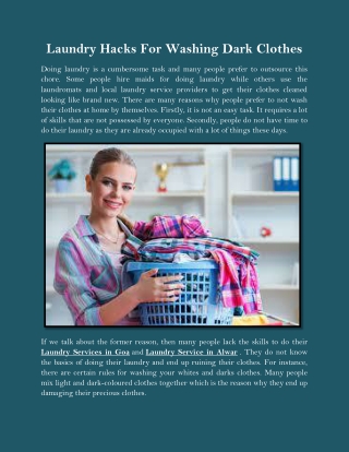Laundry Hacks For Washing Dark Clothes
