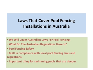 Laws That Cover Pool Fencing Installations in Australia