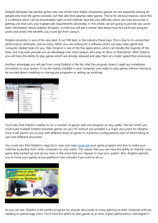 Dolphin Emulator Software - What is it and Why Is it the Best?