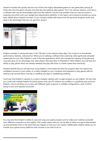 Dolphin Emulator Software - What is it and Why Is it the Best?