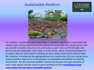 SUSTAINABLE REALTORS ONLINE SERVICE