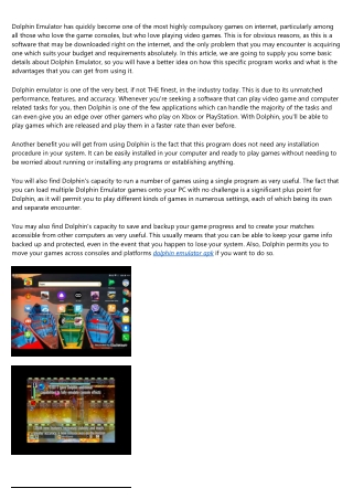 Dolphin Emulator Software - What is it and Why Is it the Ideal?