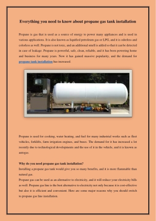 Everything you need to know about propane gas tank installation