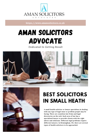 BEST SOLICITORS IN SMALL HEATH | AMAN SOLICITORS