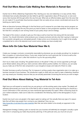 More Info On Cake Raw Material Online Shopping IL