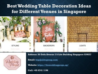 Best Wedding Table Decoration Ideas for Different Venues in Singapore