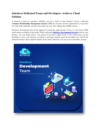 Salesforce Dedicated Teams and Developers