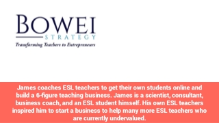 ESL Teaching Niche - Bowei  Strategy