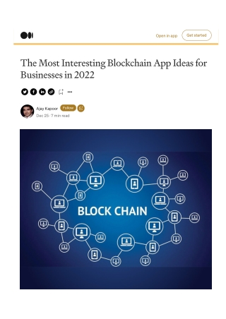 The Most Interesting Blockchain App Ideas for Businesses in 2022