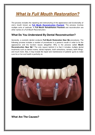 What Is Full Mouth Restoration