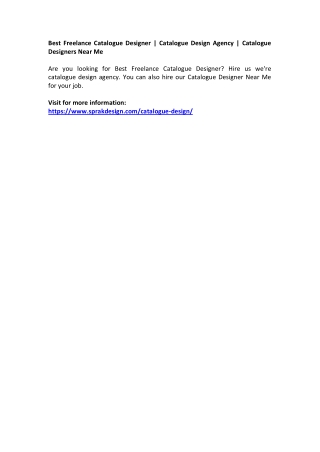 Best Freelance Catalogue Designer | Catalogue Design Agency | Catalogue Designer