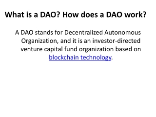 What is a DAO - How does a DAO work