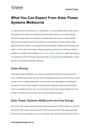 What You Can Expect From Solar Power Systems Melbourne