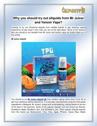 Mr juicer eliquid uk