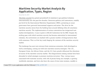 Maritime Security Market Demand and Research Insights by 2028