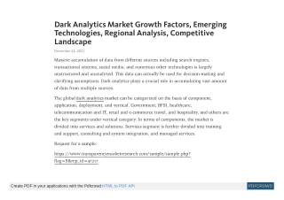 Dark Analytics Market - Global Industry Analysis, Size, Share, Growth, Trends and Forecast 2018 - 2026