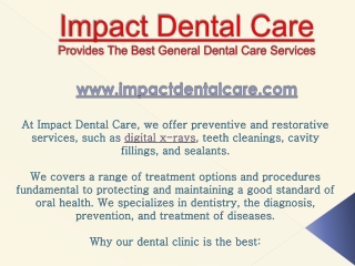 The Best General Dental Care Services