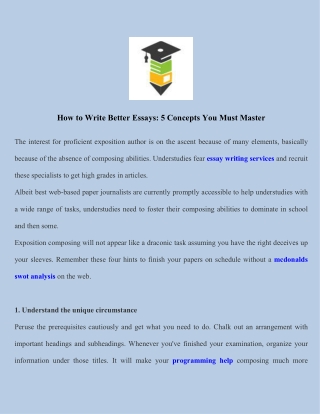 How to Write Better Essays 5 Concepts You Must Master