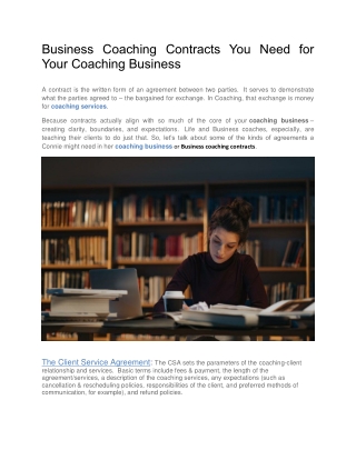 Business Coaching Contracts You Need for Your Coaching Business