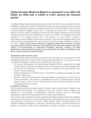 Global Nuclear Medicine Market