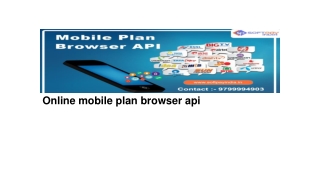 online Mobile plan browser api