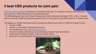 5 best CBD products for joint pain