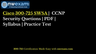 Cisco 300-725 SWSA | CCNP Security Quetions | PDF | Syllabus | Practice Test