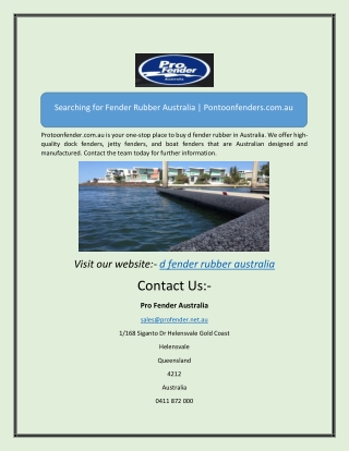 d fender rubber australiaSearching for Fender Rubber Australia | Pontoonfenders.