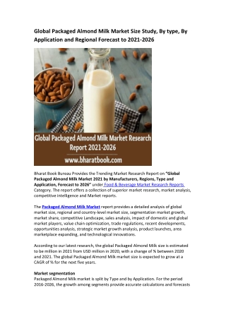 Global Packaged Almond Milk Market Research Report 2021-2026