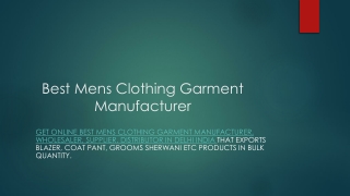 best mens clothing garment manufacturer in delhi - dec