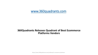 360Quadrants Releases Quadrant of Best Ecommerce Platforms Vendors