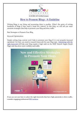 How to Promote Blogs: A Guideline