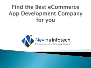 Find the Best eCommerce App Development Company for you