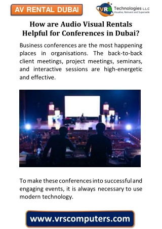 How are Audio Visual Rentals Helpful for Conferences in Dubai?