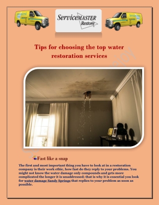 Find The Top Services Of Water Damage Remediation In Atlanta