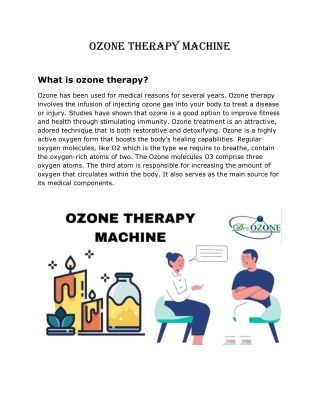 Ozone Therapy Machine