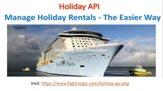 Holiday API | Holiday Booking Software