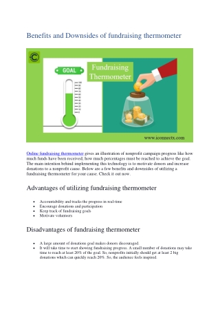 Overview of  fundraising thermometer