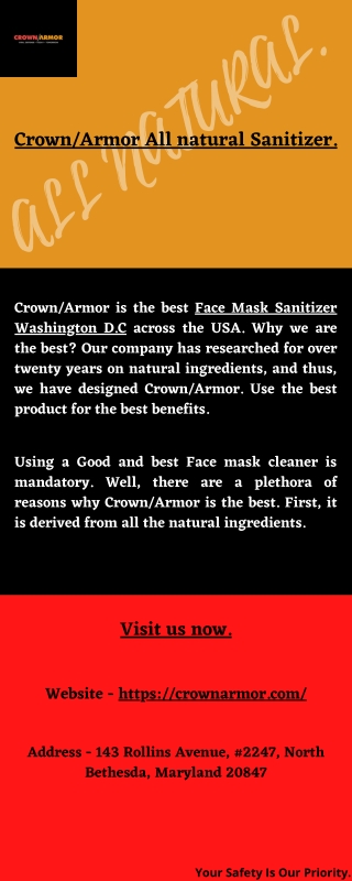 An All-Natural Mask Cleaner.